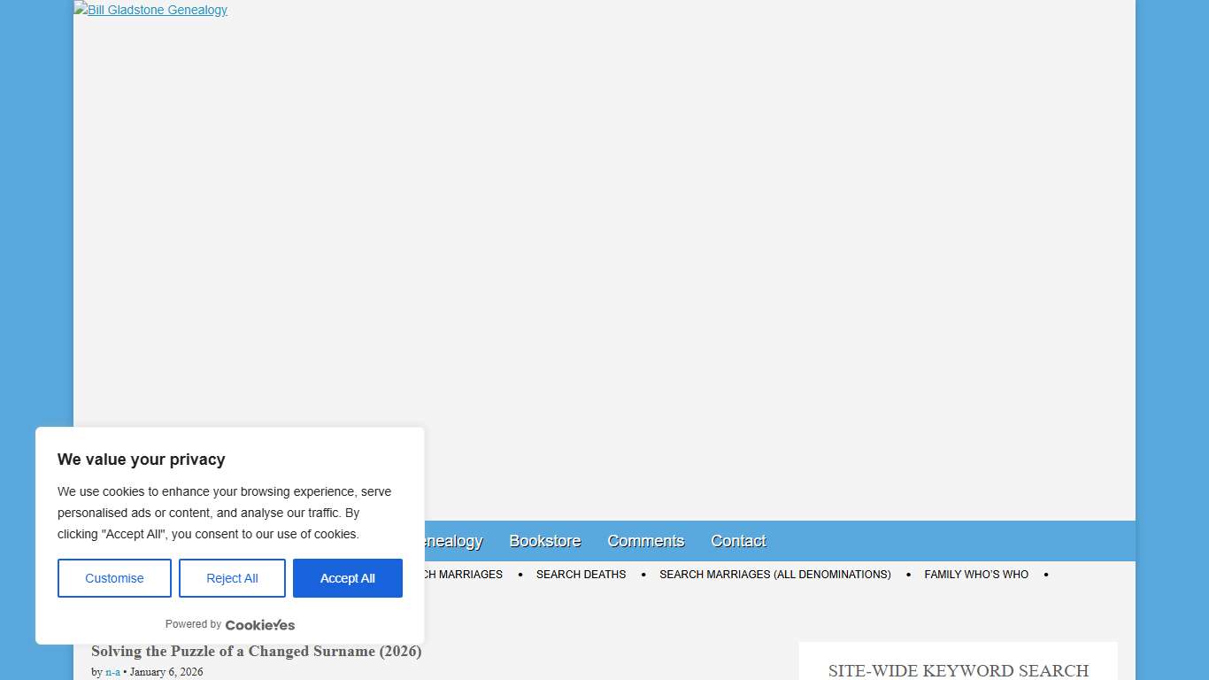 Solving the Puzzle of a Changed Surname (2026) – Bill Gladstone Genealogy